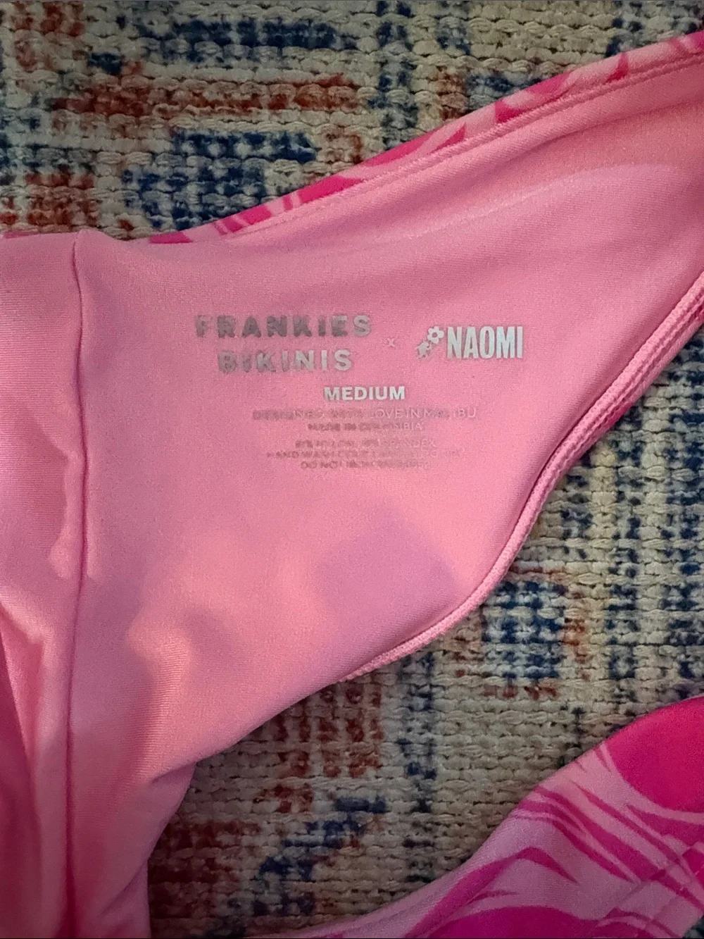 Frankies Bikinis x Naomi Osaka Katerina Marble Print Bikini Bottoms SZ M EUC
